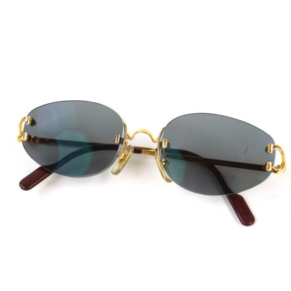 Cartier Vintage 2C Decor Two Point Rimless Sunglasses Eyewear Gold Bordeaux 16 main image 6